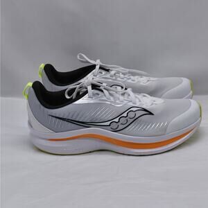 Saucony Womens 7 Endorphin KDZ Running Shoes White Silver Orange Youth 5.5M